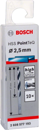 Wiertło kręte do metalu HSS POINTTEQ Bosch 2,5x57 mm 10 sztuk