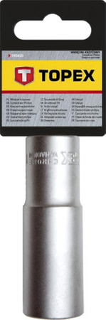 Nasadka sześciokątna długa ze stali CrV o rozmiarze 1/2" 10 mm Topex 38D751