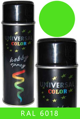 UniversalColor żółto zielony połysk spray 400 ml farba uniwersalna RAL 6018