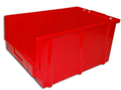 Pojemnik magazynowy warsztatowy plastikowy czerwony 41 x 20 cm ( NR. 3 ) 9 sztuk
