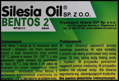 SILESIA SMAR BENTOS 2 0,85KG