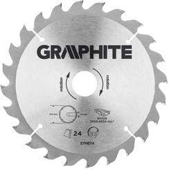 Tarcza pilarska do drewna widiowa Graphite 200x30 mm 24 zęby 57H674