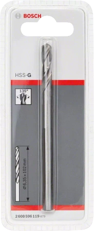 Wiertło centrujące do prowadzenia otwornic HSS-G Bosch 6,35x102 mm