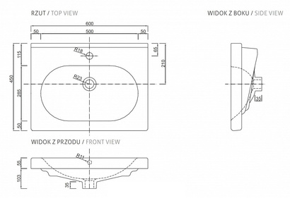 Umywalka meblowa City L3052