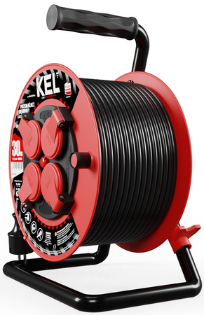 Przedłużacz elektryczny bębnowy warsztatowy o długości 30 m KEL PB-PRO/S/30M/3X1,5/H05RR-F