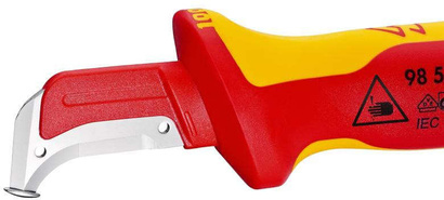 Nóż do ściągania izolacji ze stopką prowadzącą Knipex 180 mm