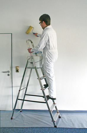 Drabina aluminiowa jednostronna 1x6 KRAUSE 5 + podest 150 kg