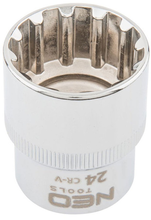 Nasadka Spline ze stali CrV o rozmiarze 1/2" 24 mm Neo 08-596
