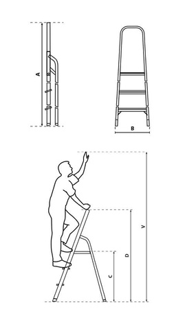 Drabina wielofunkcyjna aluminiowa Metalkas 5 stopni Bayersystem BS-DA5 12