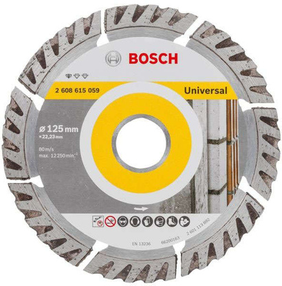 Tarcza diamentowa uniwersalna do betonu, cegły, kamienia Bosch o średnicy 125mm 2608615059
