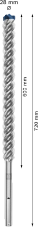 Wiertło udarowe do betonu SDS MAX-8 Bosch EXPERT 28x720 mm
