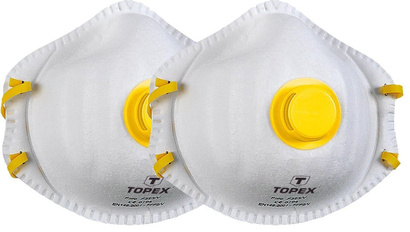 Półmaska przeciwpyłowa ochrania przed pyłami FFP2 z 1 zaworem 2 sztuki Topex 82S132