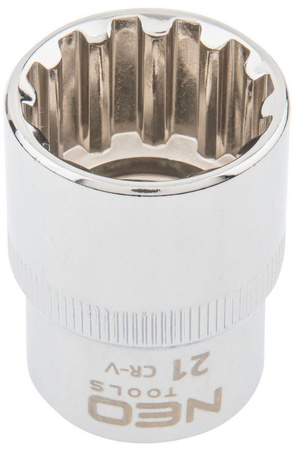 Nasadka Spline ze stali CrV o rozmiarze 1/2" 21 mm Neo 08-593