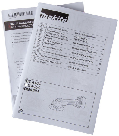 Szlifierka kątowa akumulatorowa bezszczotkowa 18 V Makita 125 mm + walizka MAKPAC 3 DGA504ZJ