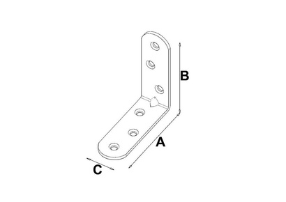 Łącznik budowlany kątownik wąski KW4 o wymiarach 60 x 60 x 20 x 2 mm