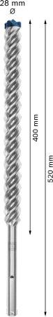 Wiertło udarowe do betonu SDS MAX-8 Bosch EXPERT 28x520 mm