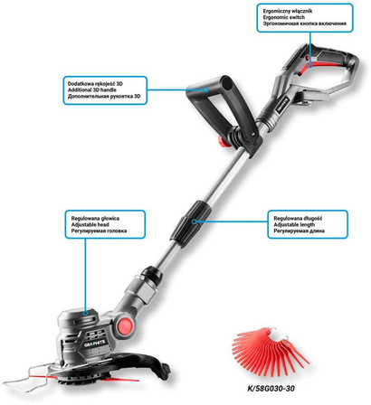 Podkaszarka akumulatorowa do trawy Energy+ 18V Graphite 58G030 body