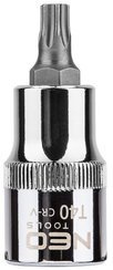 Końcówka Torx na nasadce ze stali CrV S2 o rozmiarze 1/2", T40 x 55 mm Neo 08-754