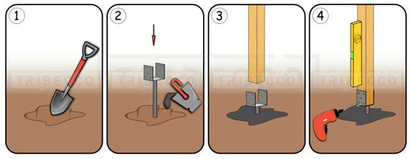 Podstawa słupa do wmurowania KSU kotwa U o wymiarach 61 x 50 x 200 x 4 mm