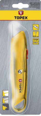 Nóż z ostrzem trapezowym z metalowym korpusem o szerokości ostrza 33 mm Topex 17B140