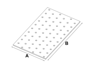 Łącznik budowlany płytka perforowana PP18 o wymiarach 120 x 200 x 2 mm