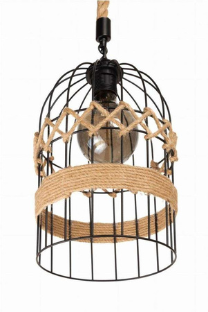 Lampa wisząca jutowa KLATKA boho
