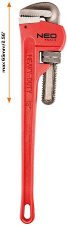 Klucz do rur stillson o długości 400 mm i zakresie do 65 mm Neo 02-418