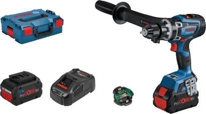 Akumulatorowa wiertarko-wkrętarka udarowa 2x8 Ah + walizka L-BOXX GSB 18V-150 C Professional Bosch