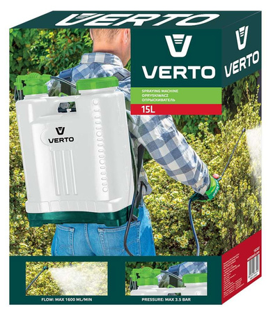 Opryskiwacz ciśnieniowy Verto o pojemności 15 L z blokadą strumienia