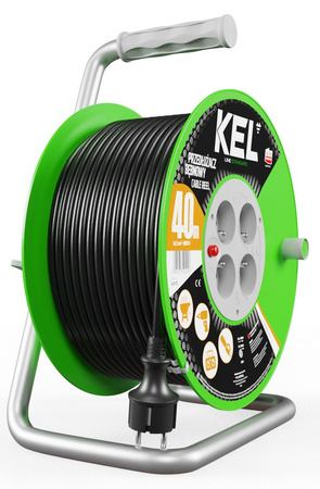 Przedłużacz elektryczny bębnowy warsztatowy o długości 40 m KEL PB-ST/D/40M/3X1,5/H05VV-F