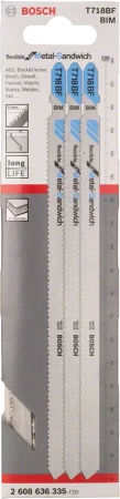 Brzeszczot do wyrzynarki do metalu FLEXIBLE FOR METAL-SANDWICH Bosch T 718 BF 3 sztuki