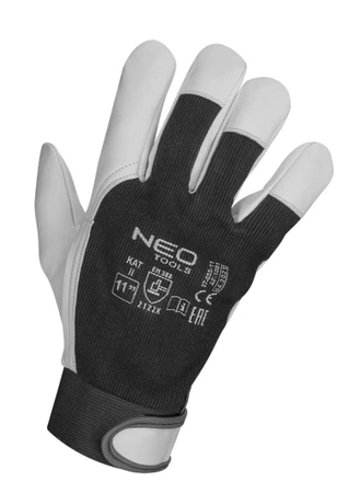 Rękawice robocze z koziej skóry + rzep rozmiar 11 Neo 97-655