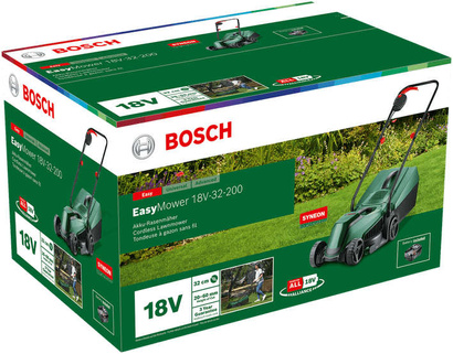 Kosiarka akumulatorowa do trawy o szerokości cięcia 32cm Bosch Easy Mower 18V-32-200 + akumulator 4 Ah + ładowraka AL 1830