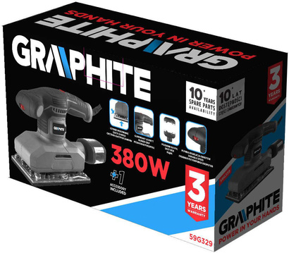 Szlifierka oscylacyjna sieciowa 380 W Graphite 115 x 230 mm 59G329
