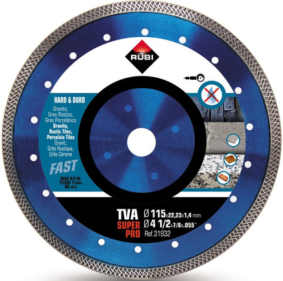 Tarcza diamentowa do materiałów twardych, obrzeże TURBO VIPER TVA 125 SUPERPRO