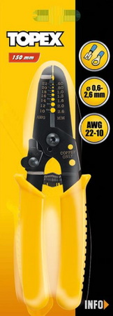 Szczypce do izolacji o zakresie pracy 0.5 - 5 mm2 i długości 165 mm Topex 32D405