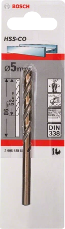 Wiertło kręte kobaltowe do metalu HSS COBALT Bosch 5x86 mm