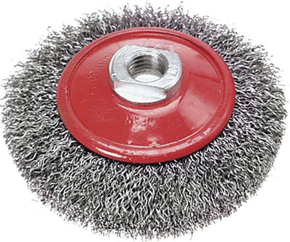 Szczotka druciana tarczowa odgięta do szlifierek kątowych o średnicy 100 mm x M14 Verto 62H112