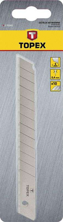 Ostrza łamane wymienne do noży o szerokości ostrza 9 mm 10 sztuk Topex 17B349