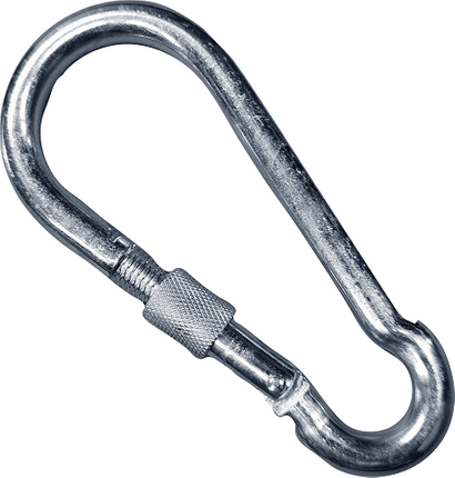 Karabińczyk 6x60mm ocynkowany z zabezpieczeniem skręcany - udźwig 120kg