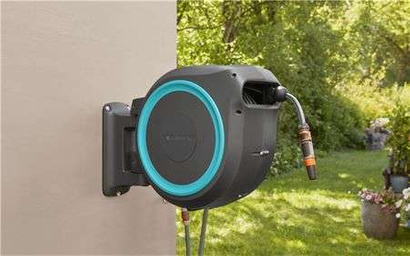 Bęben naścienny na wąż z automatycznym zwijaczem Gardena RollUp M/L 25 m 18620-20