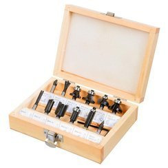 Zestaw frezów do drewna widiowe o średnicy trzpienia 8 mm 12 sztuk + kasetka Verto 60H010