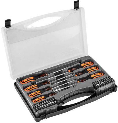 Zestaw wkrętaków i końcówek wkrętaków ze stali CrV 27 elementów Neo 04-197