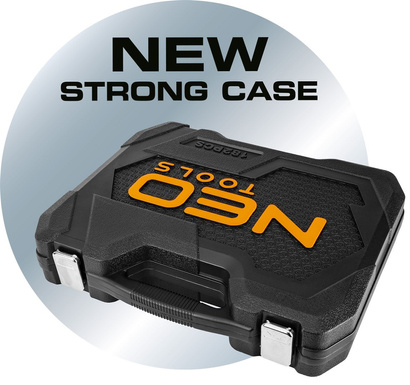 Zestaw kluczy nasadowych 1/2", 1/4" 82 elementów Neo 10-059