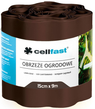Obrzeże ogrodowe do trawników brązowe 15cm x 9m Cellfast 30-012H