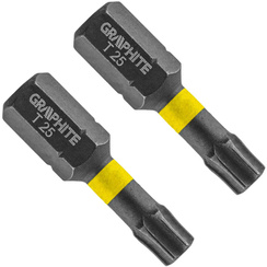 Końcówki wkrętakowe udarowe TX25 x 25 mm Graphite 2 sztuki 56H514