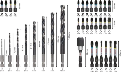35-częściowy zestaw bitów i wierteł HSS-G PRO Impact Metal Set Bosch 2608521U80