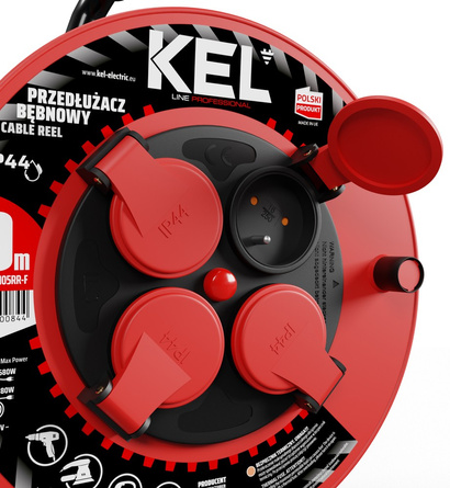 Przedłużacz elektryczny bębnowy warsztatowy o długości 30 m KEL PB-PRO/S/30M/3X1,5/H05RR-F