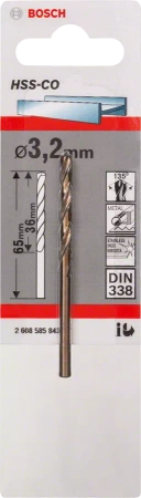 Wiertło kręte kobaltowe do metalu HSS COBALT Bosch 3,2x65 mm