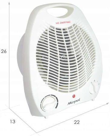 Grzejnik elektryczny termowentylator o mocy 2000W Mirpol